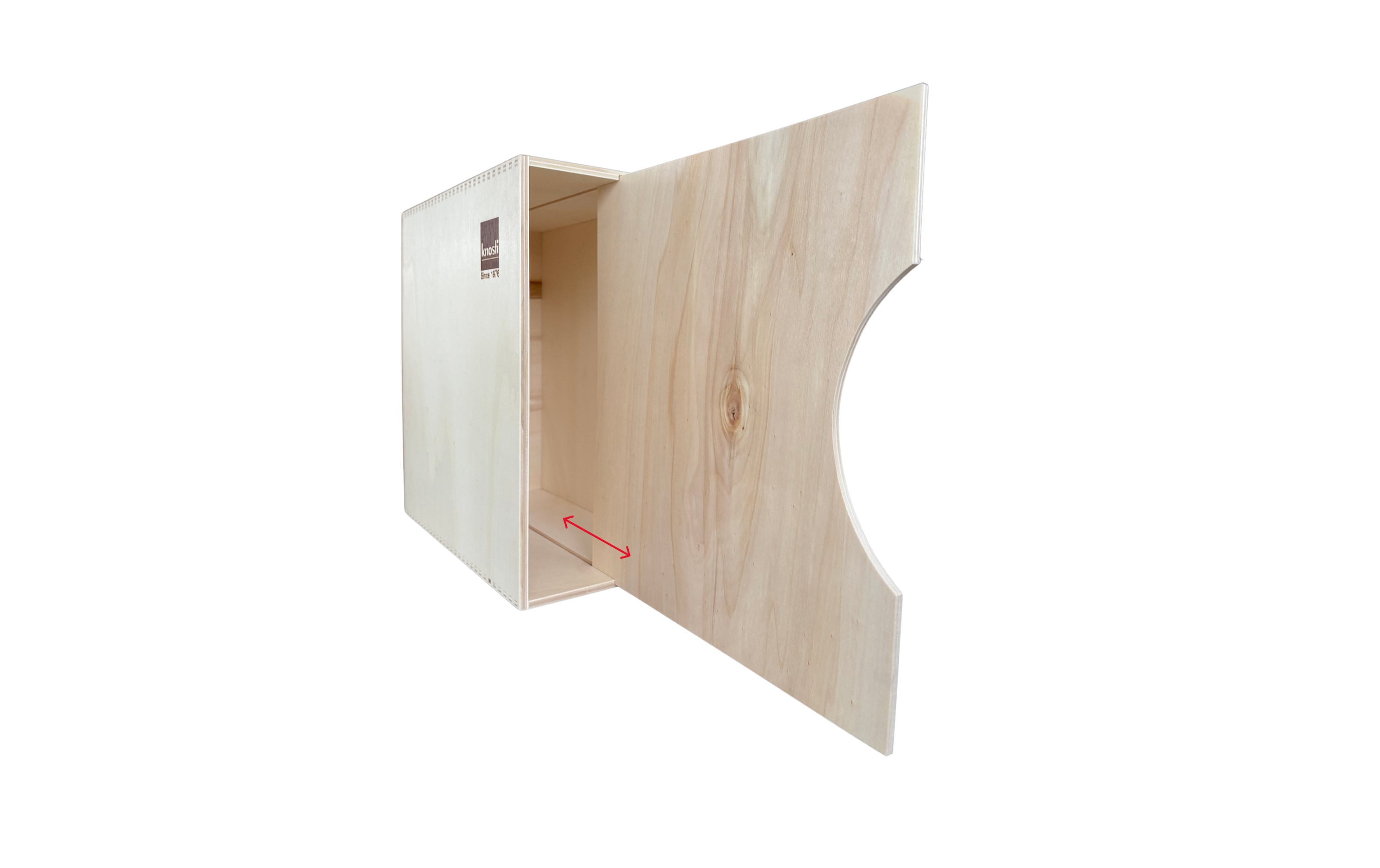 Knosti Archifix Box Woodline aus Holz zur Aufbewahrung von Schallplatten-mit ausziehbarer Trennwand