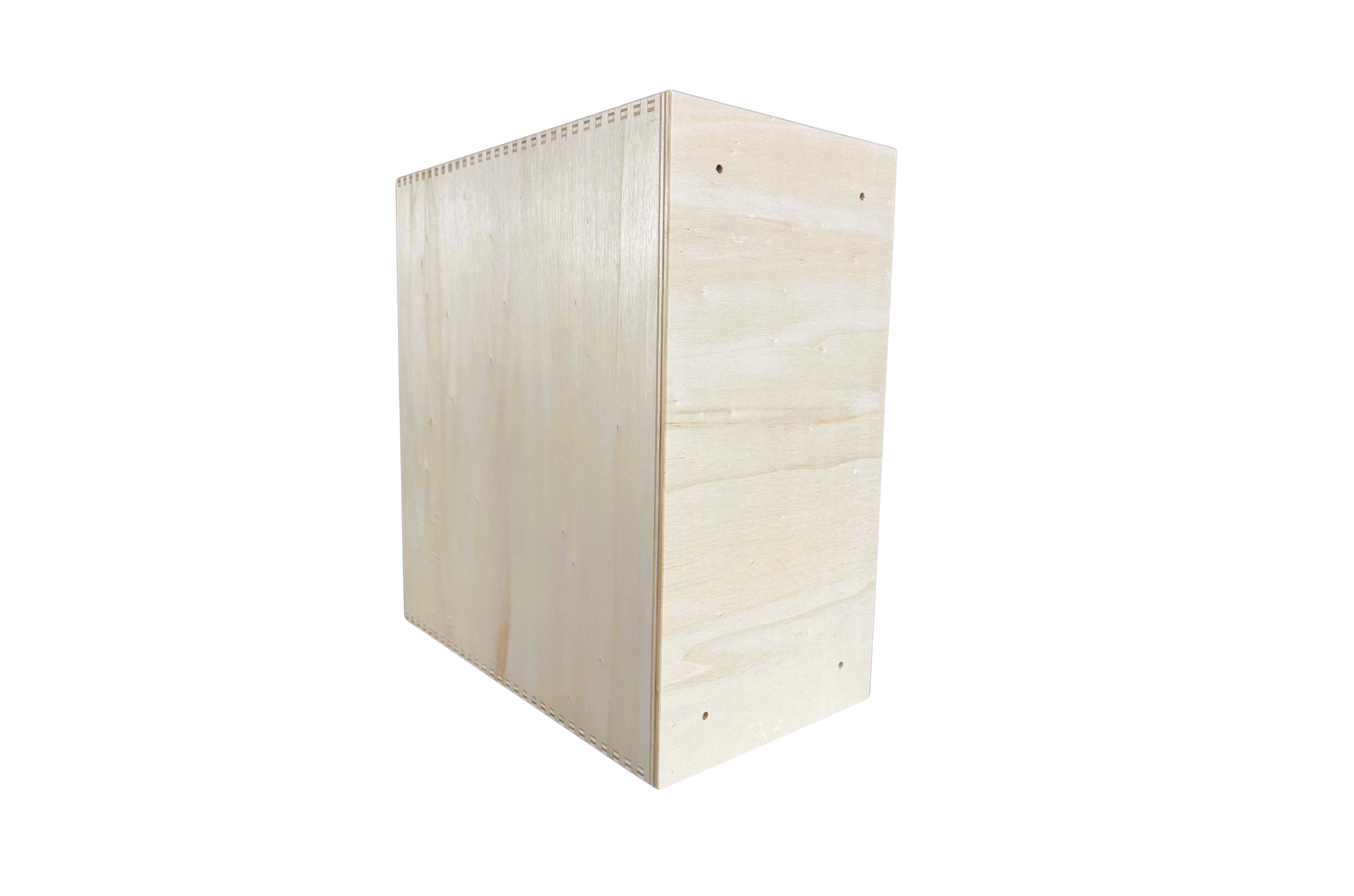 Knosti Archifix Box Woodline aus Holz zur Aufbewahrung von Schallplatten-Ansicht von hinten und von der Seite