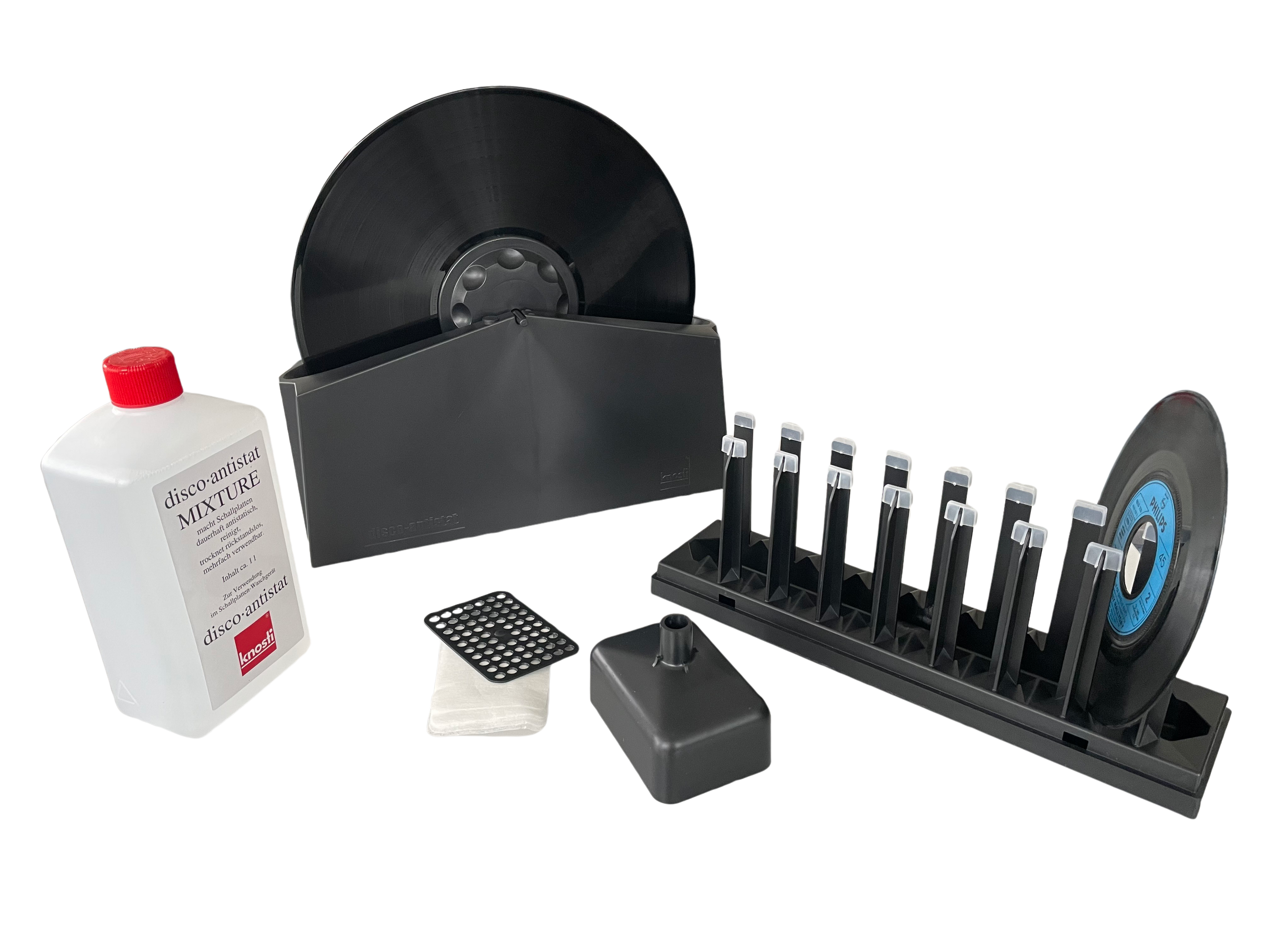 Schallplattenwaschgerät manuell schwarz-Mixture-Trockenständer-Trichter-Filterpapier