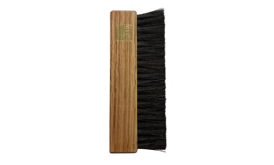 Quick Care Brush – Schallplattenbürste – Holzgriff & Ziegenhaar für schonende, antistatische Trockenreinigung-braun