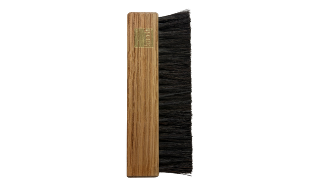 Quick Care Brush – Schallplattenbürste – Holzgriff & Ziegenhaar für schonende, antistatische Trockenreinigung-braun