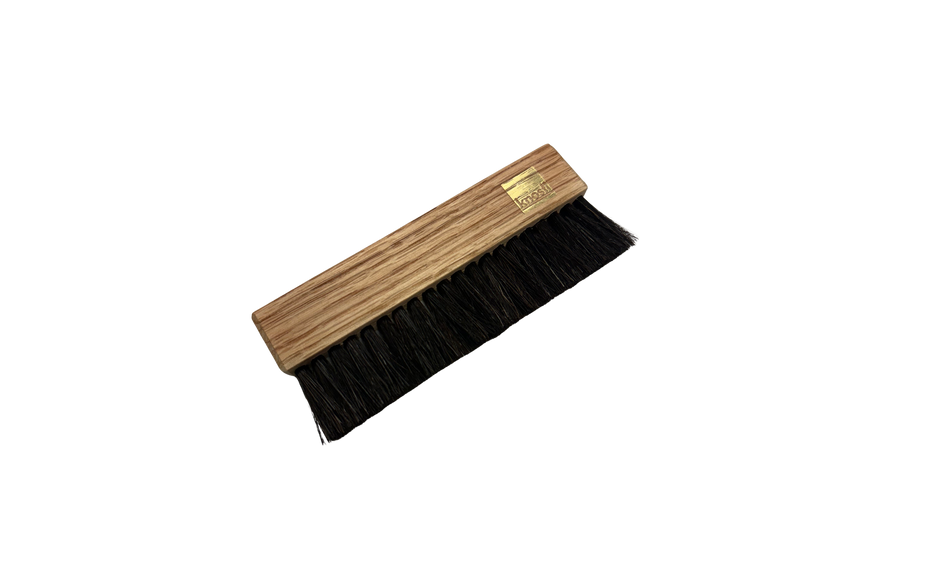 Quick Care Brush – Schallplattenbürste – Holzgriff & Ziegenhaar für schonende, antistatische Trockenreinigung-braun