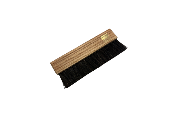 Quick Care Brush – Schallplattenbürste – Holzgriff & Ziegenhaar für schonende, antistatische Trockenreinigung-braun