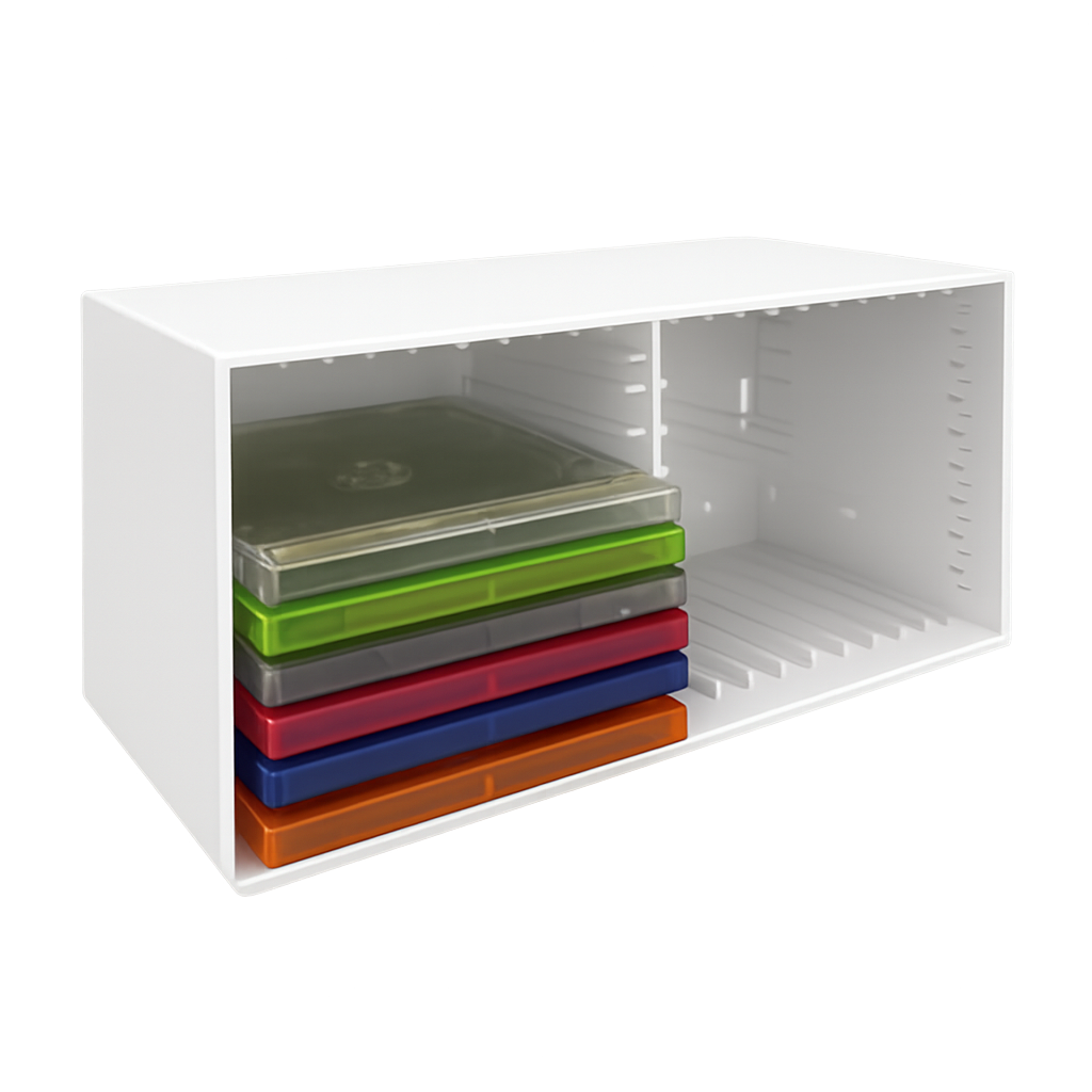 Tango-Box Weiß mit CDs_Medienaufbewarung