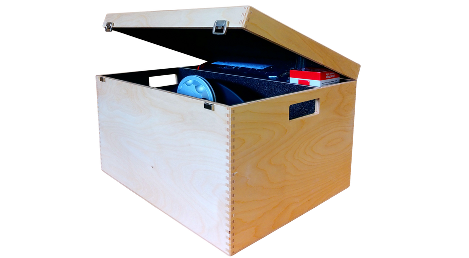 Knosti Woodline Ultrasonic Box – Aufbewahrungsbox für Ultraschallreiniger - Naturholz, stilvolle und sichere Aufbewahrung - hell-braun