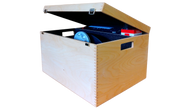 Knosti Woodline Ultrasonic Box – Aufbewahrungsbox für Ultraschallreiniger - Naturholz, stilvolle und sichere Aufbewahrung - hell-braun